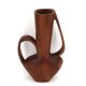 Grand vase jarre à anses sculptural en bois, années 50