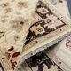 Tapis en laine crème et marron, style oriental traditionnel à motifs floraux, 106 x 150 cm