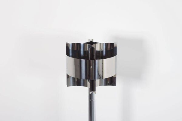 Lampadaire Chrome et Marbre Années 1970 Attribué à Pierre Cardin