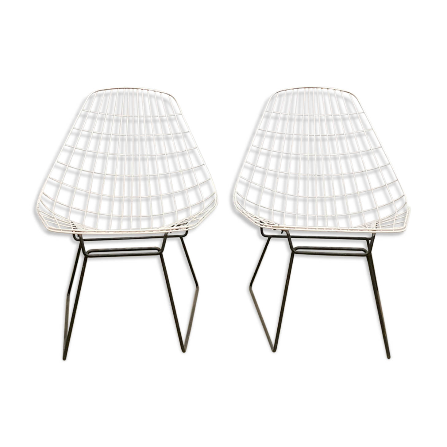 Vintage Dutch design wire chairs Cees Braakman Pastoe