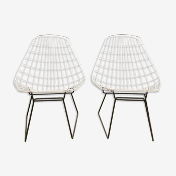 Vintage Dutch design wire chairs Cees Braakman Pastoe