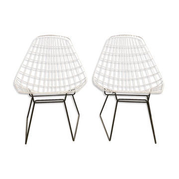 Vintage Dutch design wire chairs Cees Braakman Pastoe