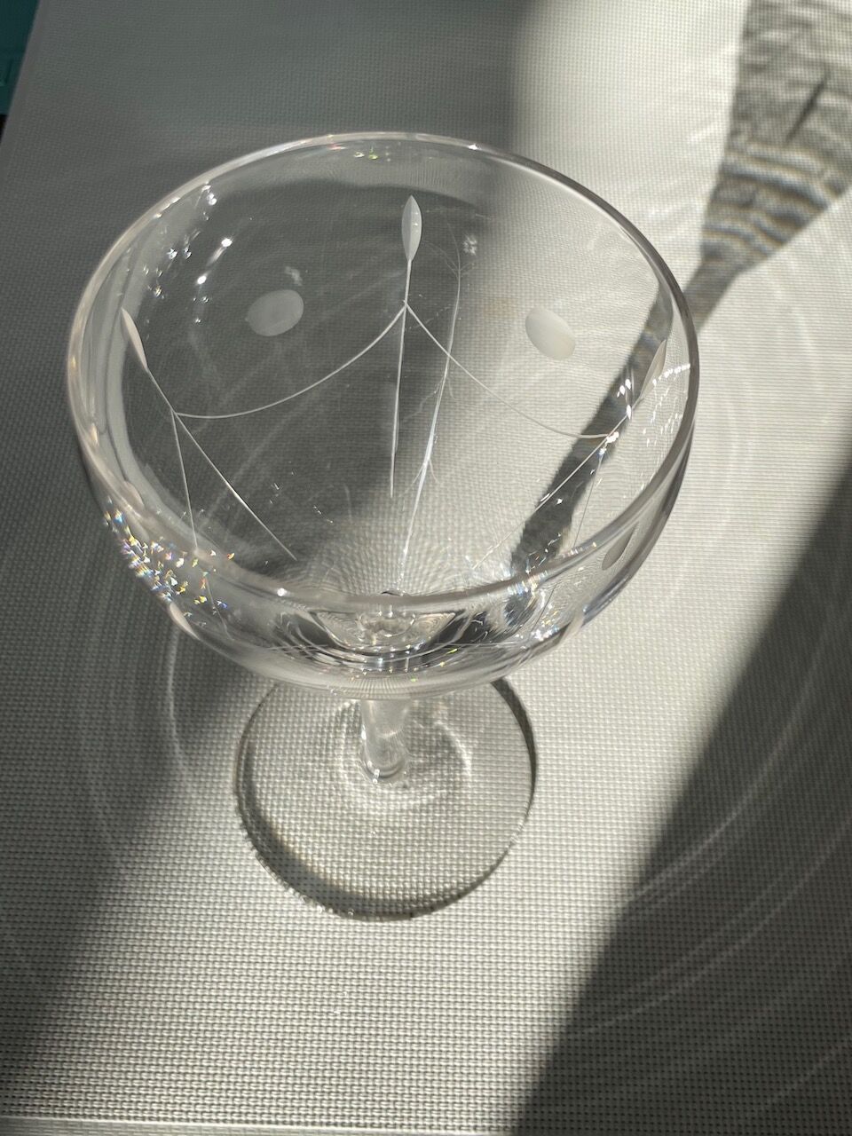 Crystal Art Deco wine glasses