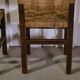 Pair of Brutalist chairs with braided rope seats, 1950s
