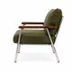 Olive green & chrome mid-century 2-seater sofa