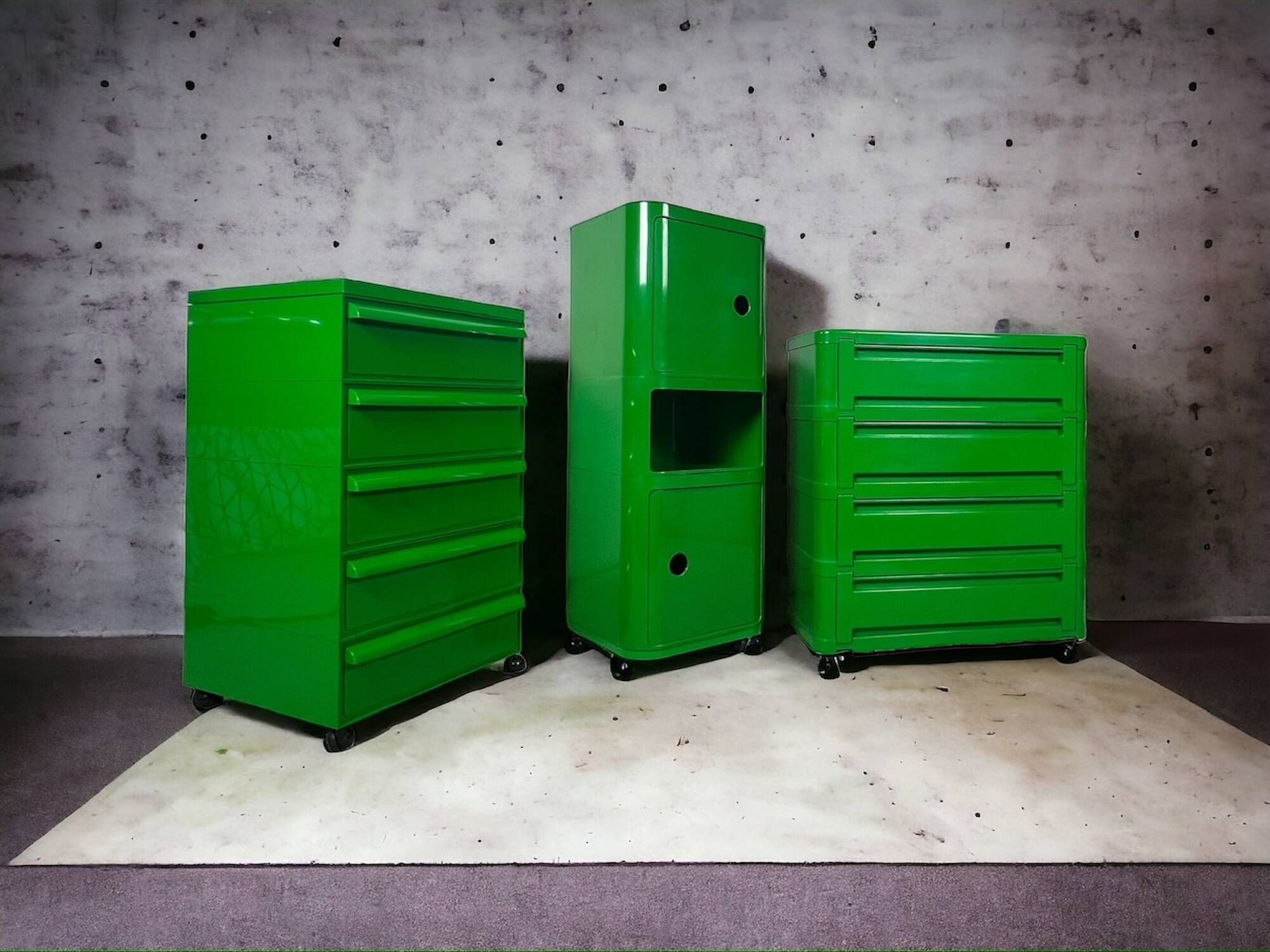 Cabinet Column in Green 'Componibili' by Anna Castelli Ferrieri for Kartell, 1960s