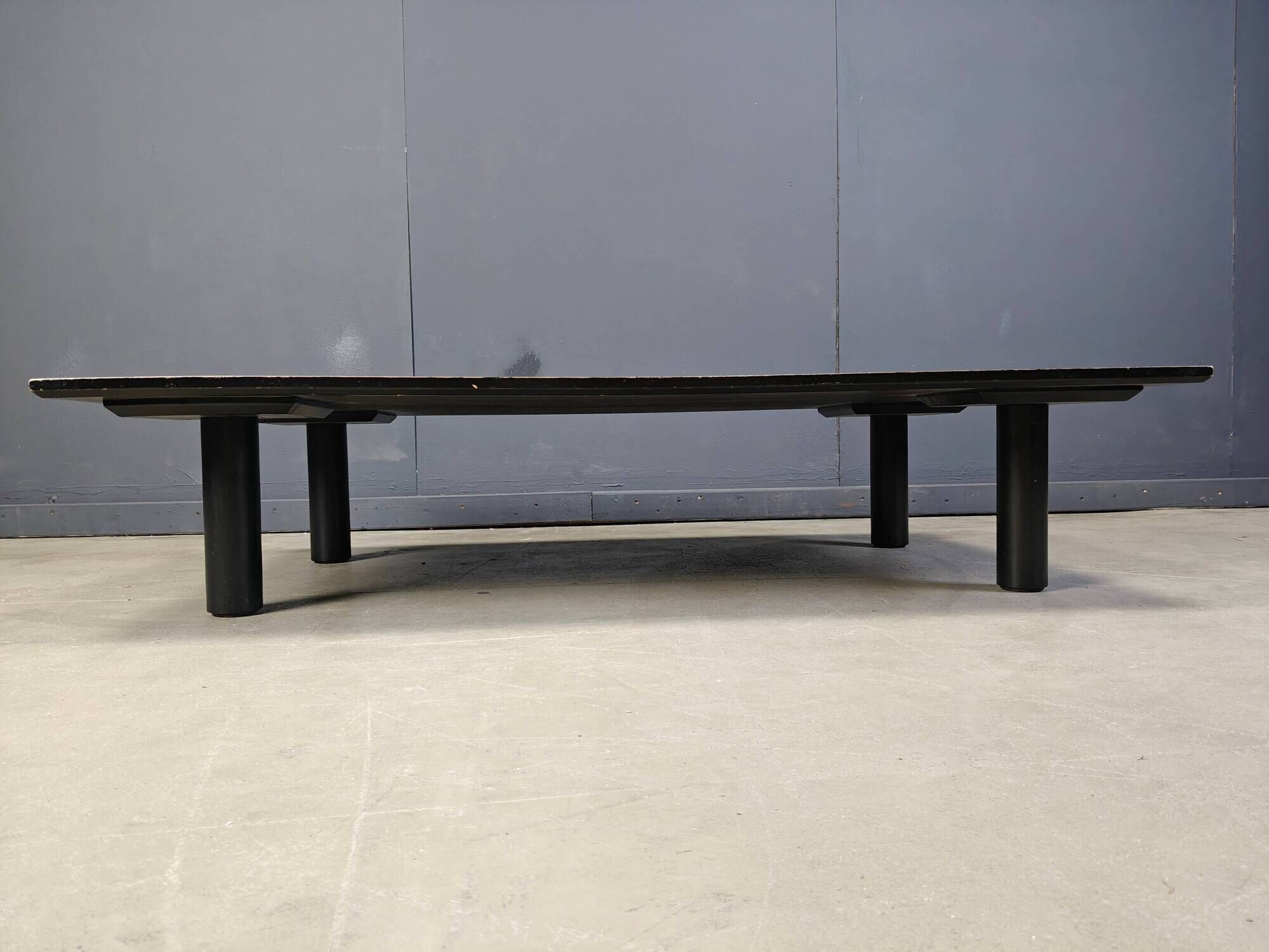 XL bamboo coffee table in the manner of Axel Vervoordt, 1970s