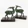 Pair of vintage ibex bookends from 1940-1950 in marble and metal.