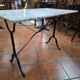 Cast iron bistro table with marble top