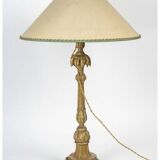 Carved wooden lamp, old candle holder, 19th century, Napoleon III period.