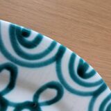 Vintage Gmundner Keramik Serving Oval Plate / Austria / Green Flamed / 2