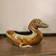 Vintage glazed ceramic duck catchall