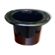 A black top hat-shaped vale turned upside down from the 1960s.
