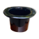 A black top hat-shaped vale turned upside down from the 1960s.