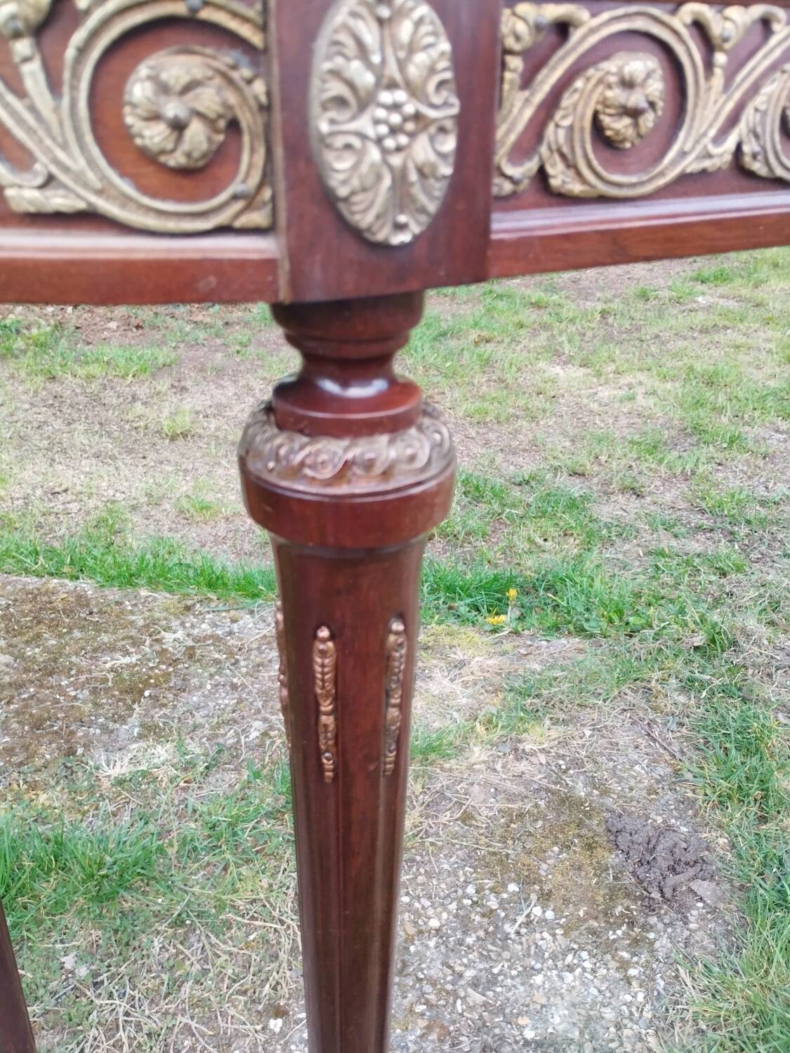 Console ancienne style louis xvi avec plateau marbre
