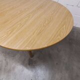 Danish ensemble transformable table 114 cm / 154 + 4 modernist chairs from the 1970s