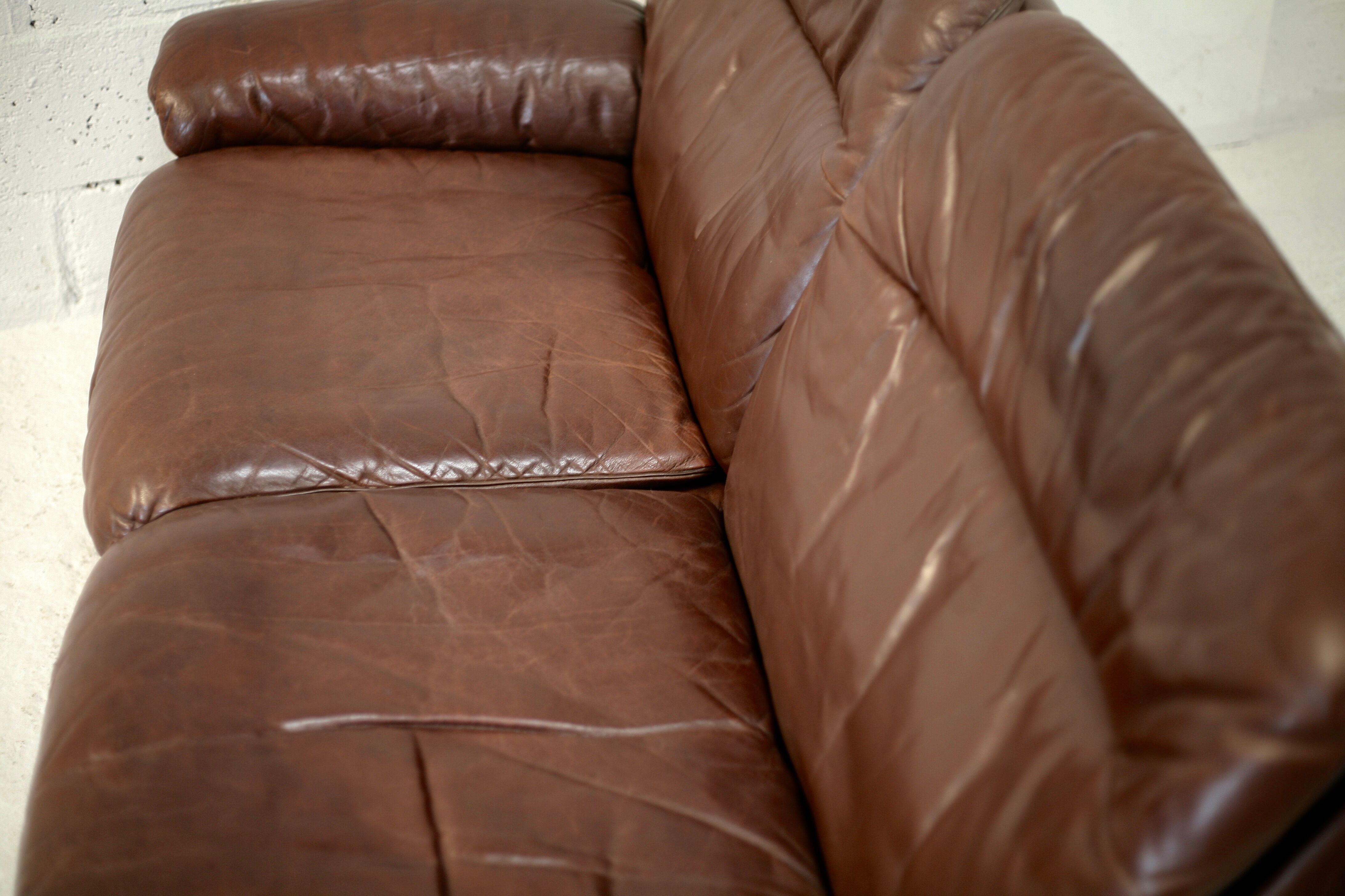 Sofa De Sede. Leather "chocolate" Switzerland, circa 1970