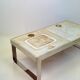 Table basse céramique / chrome — Jean Gregorieff, France, 1970s