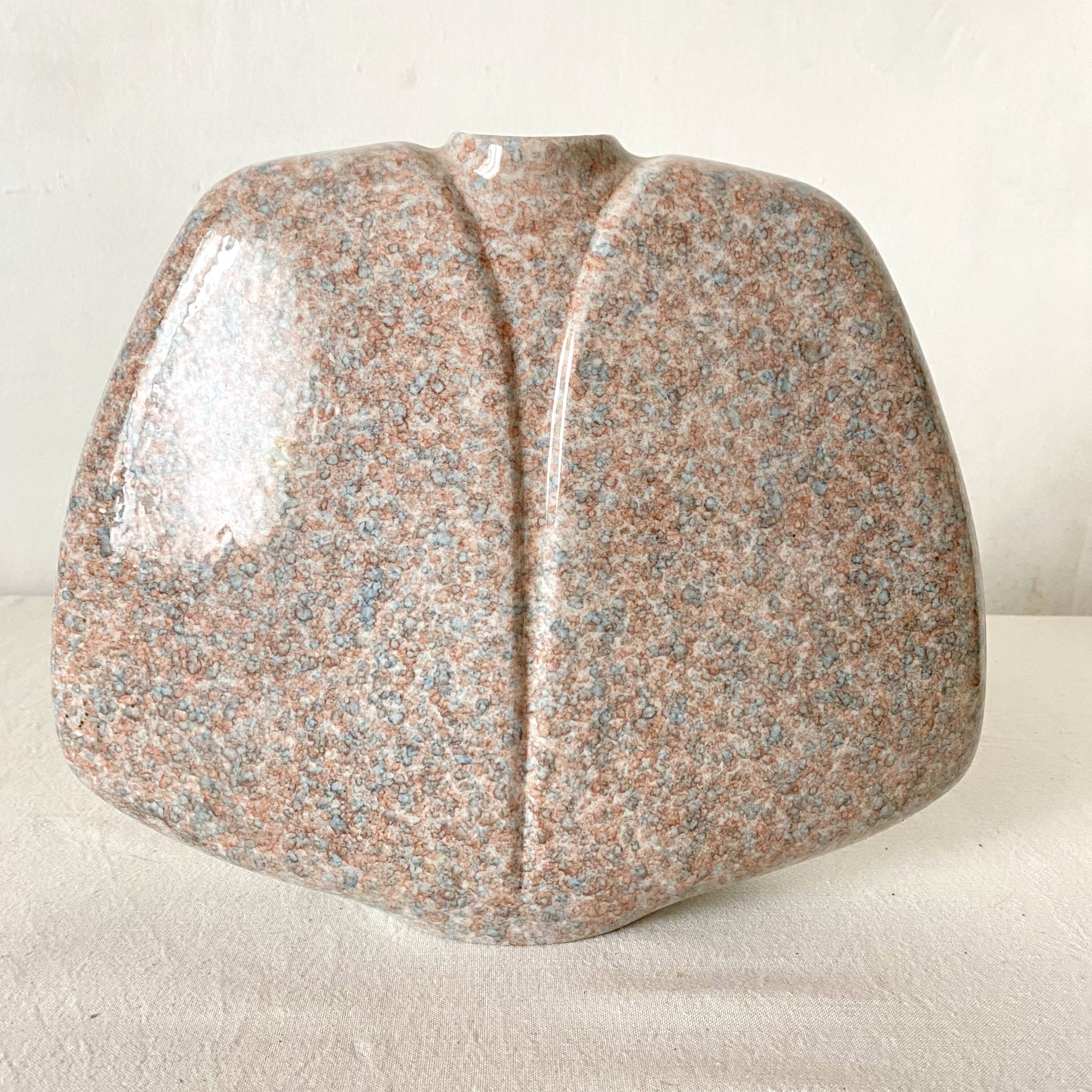Virebent lens design vase with granite look, 1970s