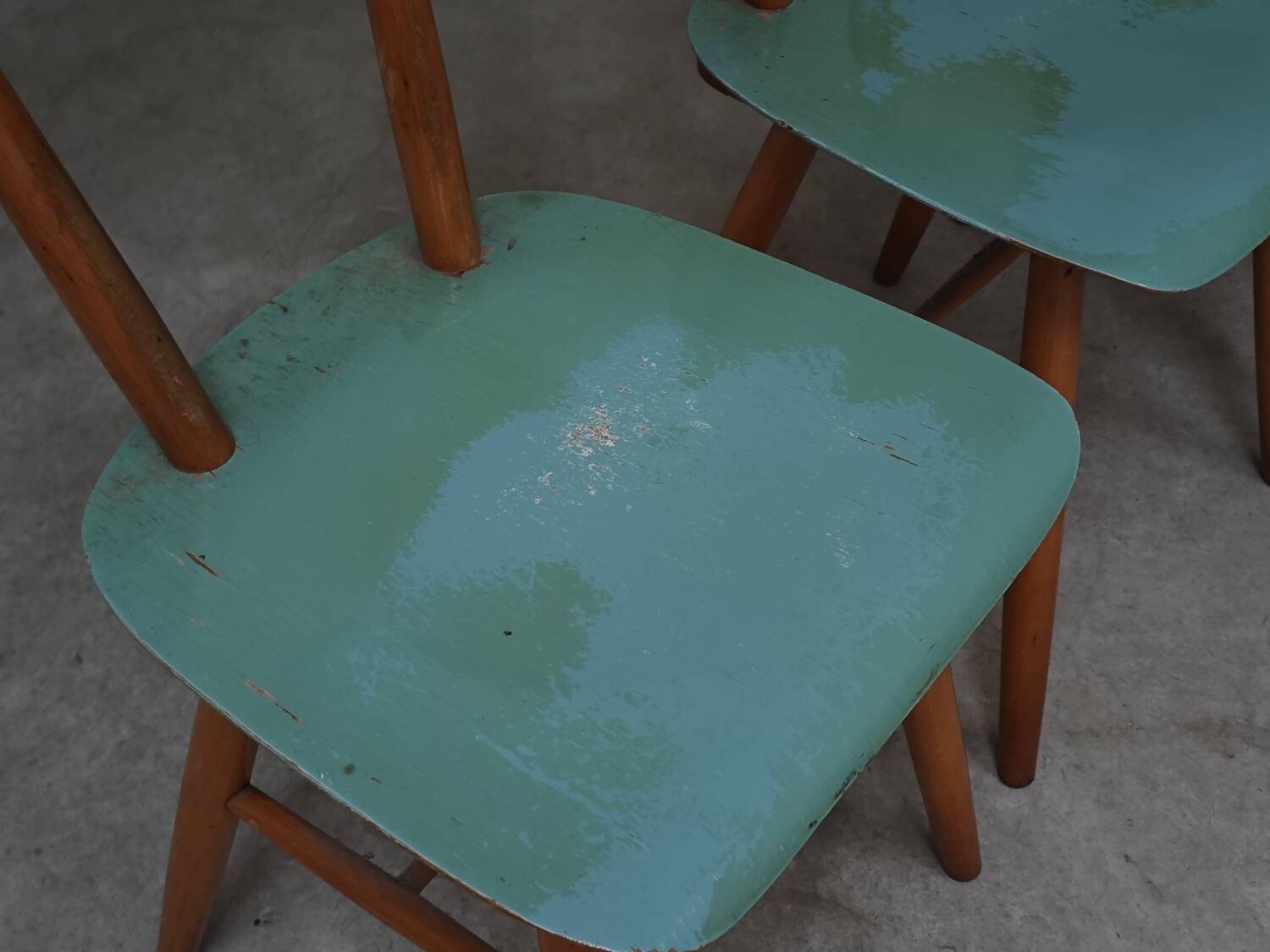 Set of 3 Czech TON Bystrice "Thonet" chairs, made of wood, 1960.