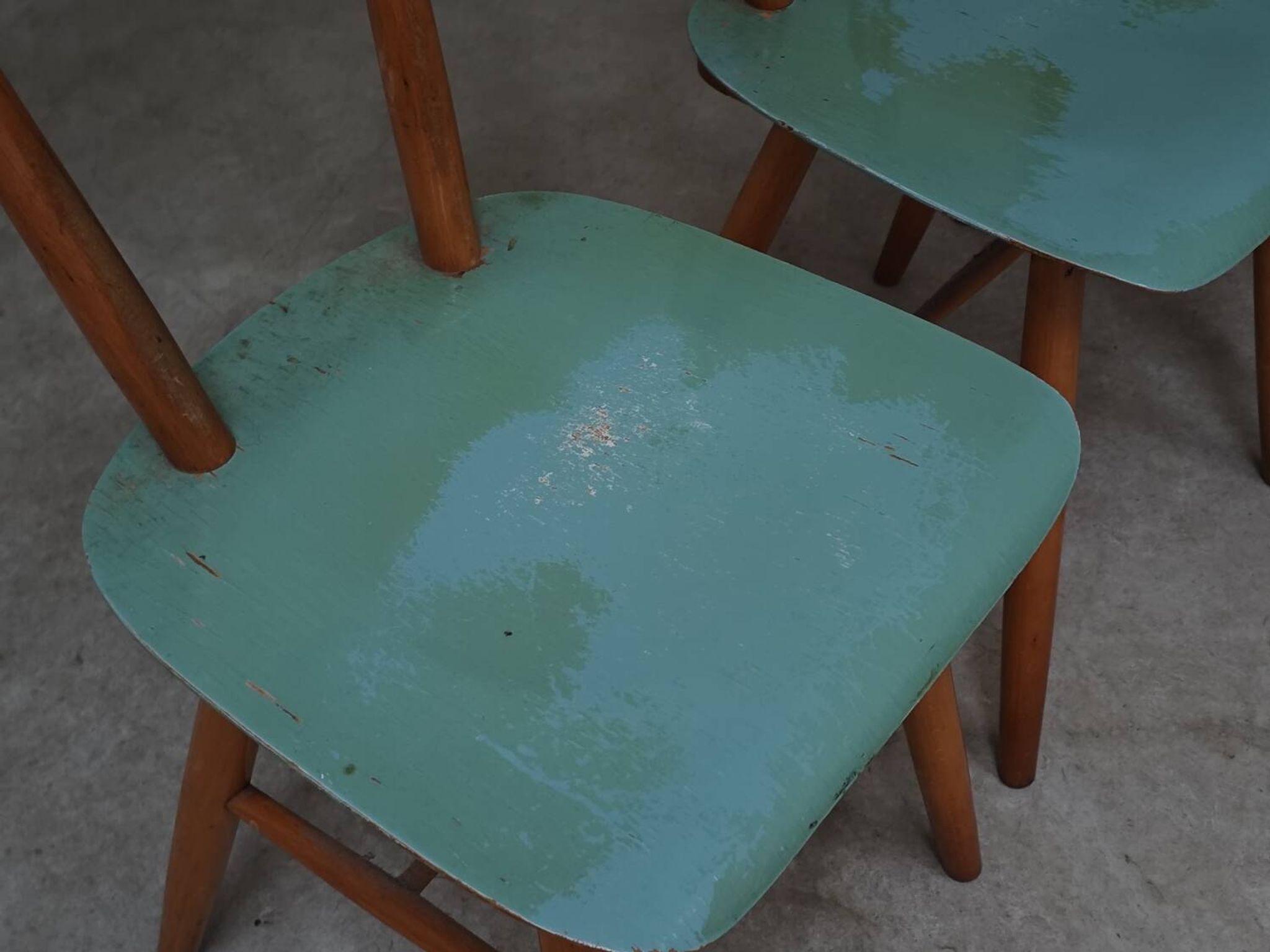 Set of 3 Czech TON Bystrice "Thonet" chairs, made of wood, 1960.