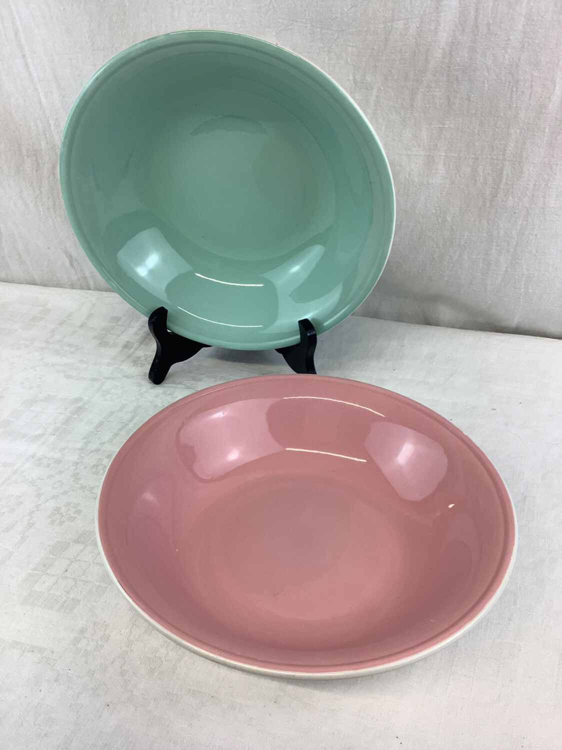 Duo old hollow dishes made in france saint Amand Céranord
