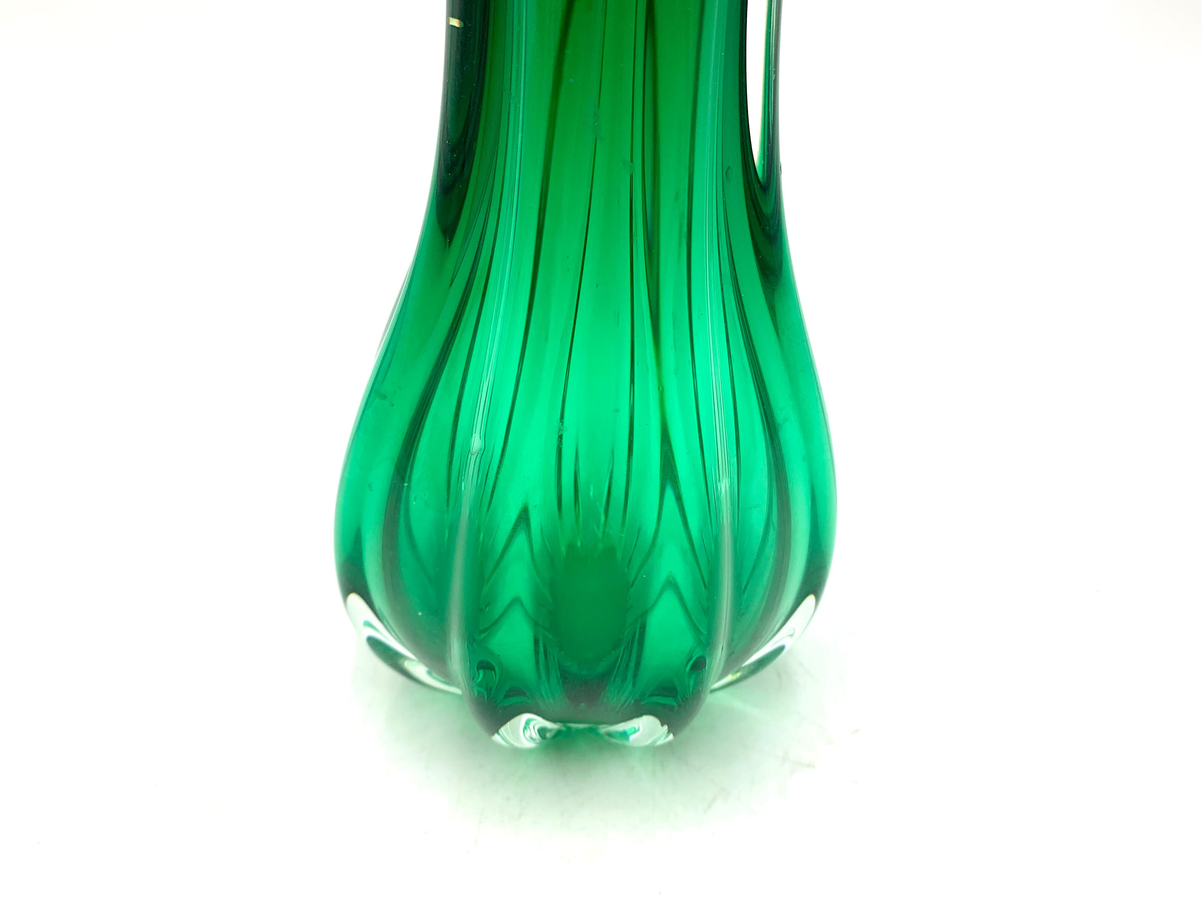 Egermann green vase, Czech Republic, 1970s