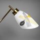 1950s Mid-Century French Glass, Brass & Teak 3-Arm Chandelier