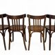 Set of 4 antique Thonet curved wood bistro chairs