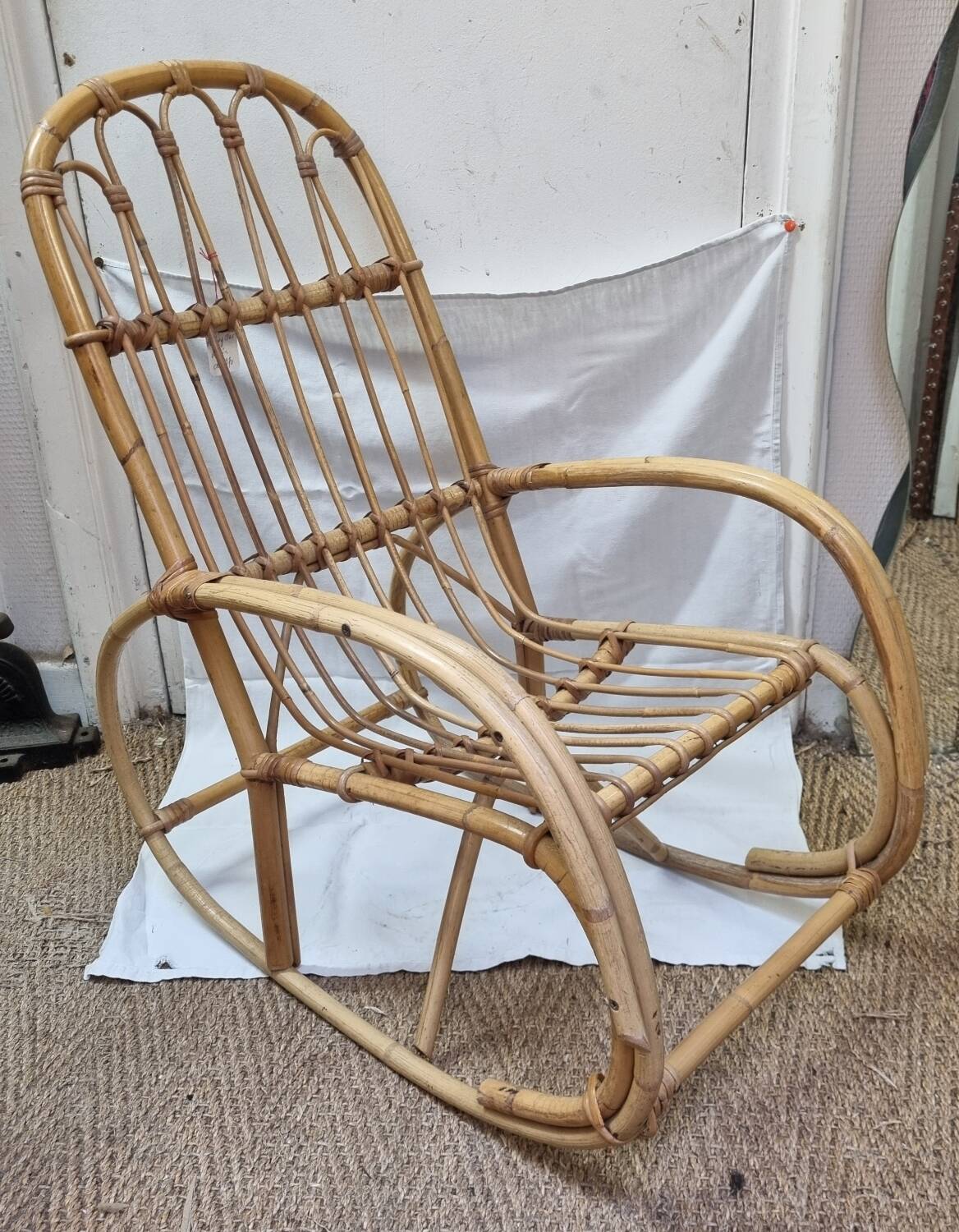 1960s rattan rocking chair