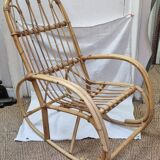 1960s rattan rocking chair