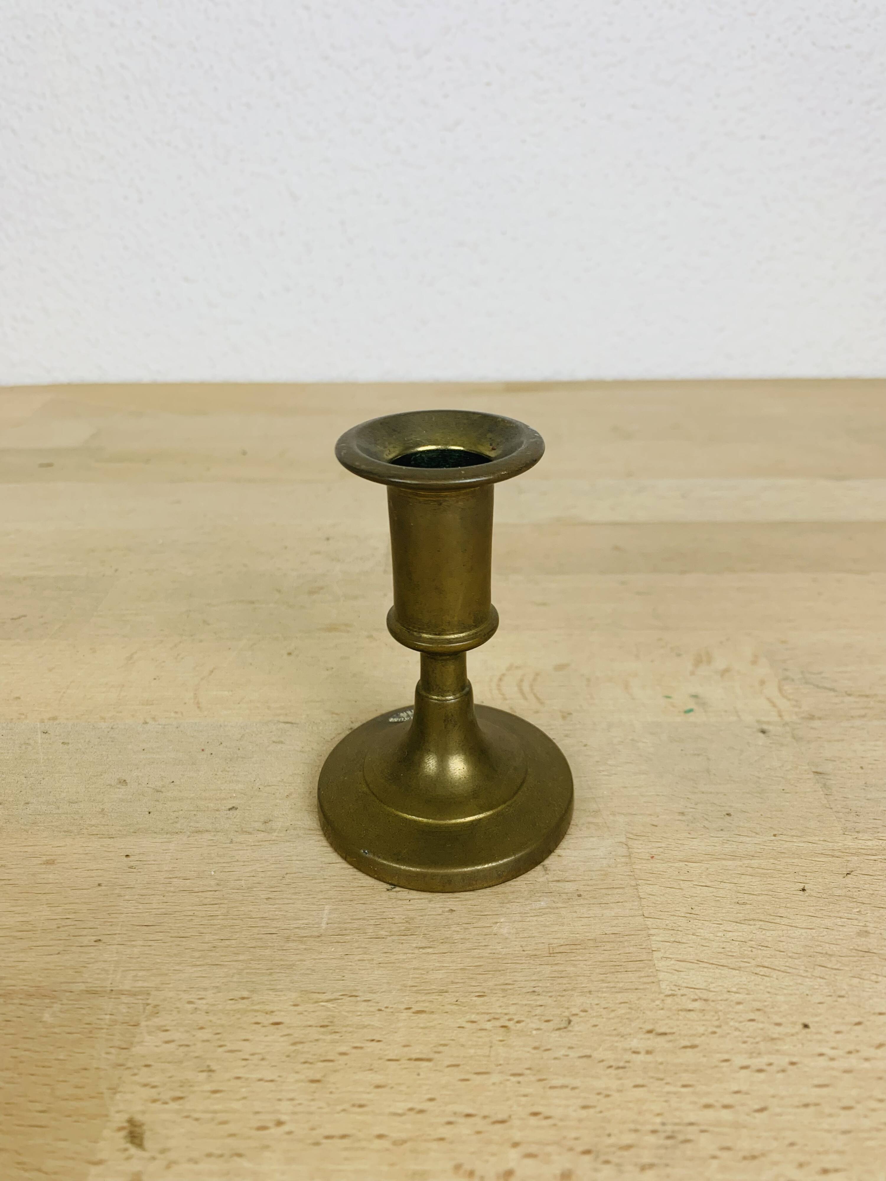 Vintage gold brass candle holder