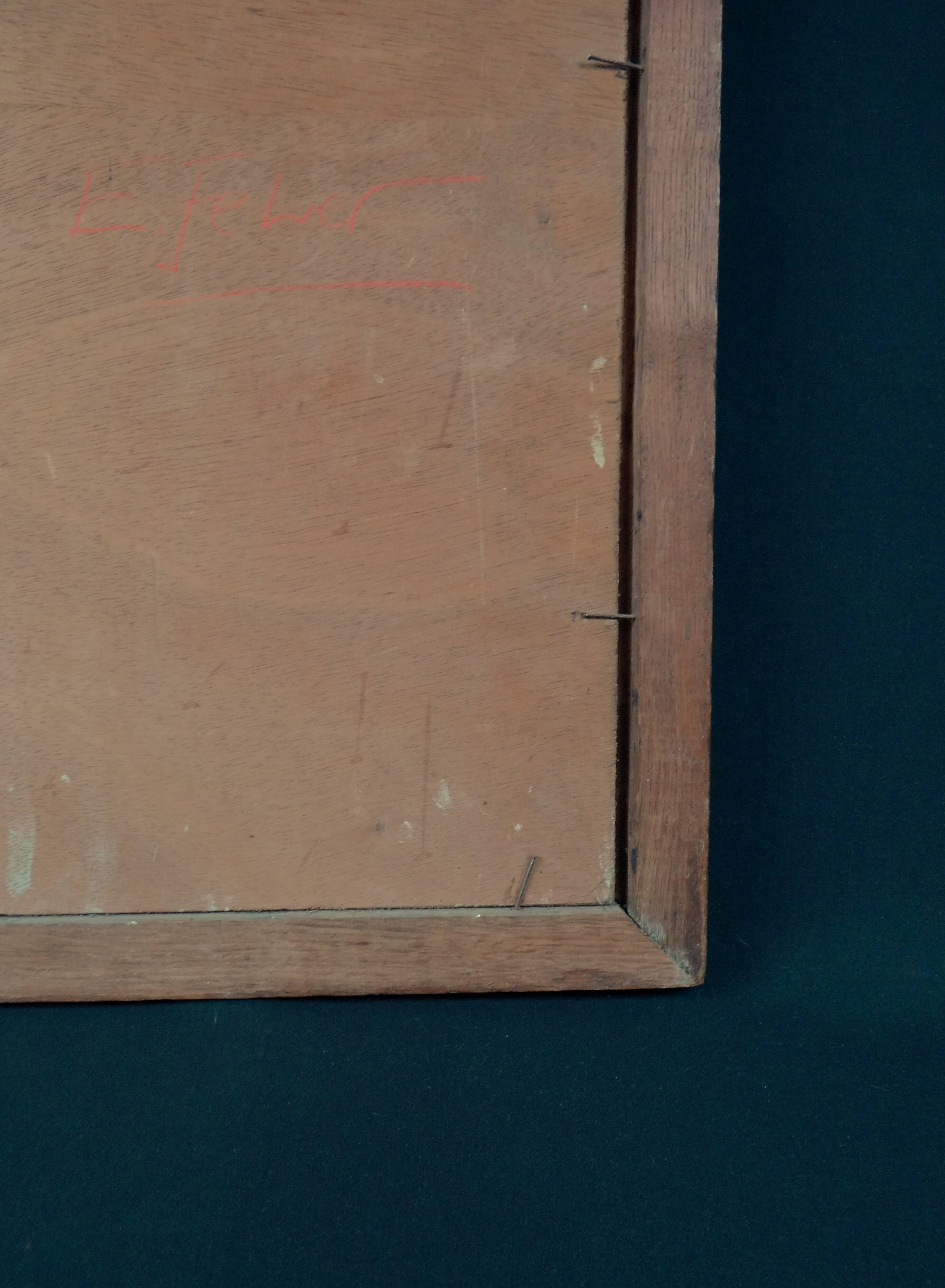 "The Souk," an Orientalist oil painting on panel, signed Émile Feher and dated 1935.