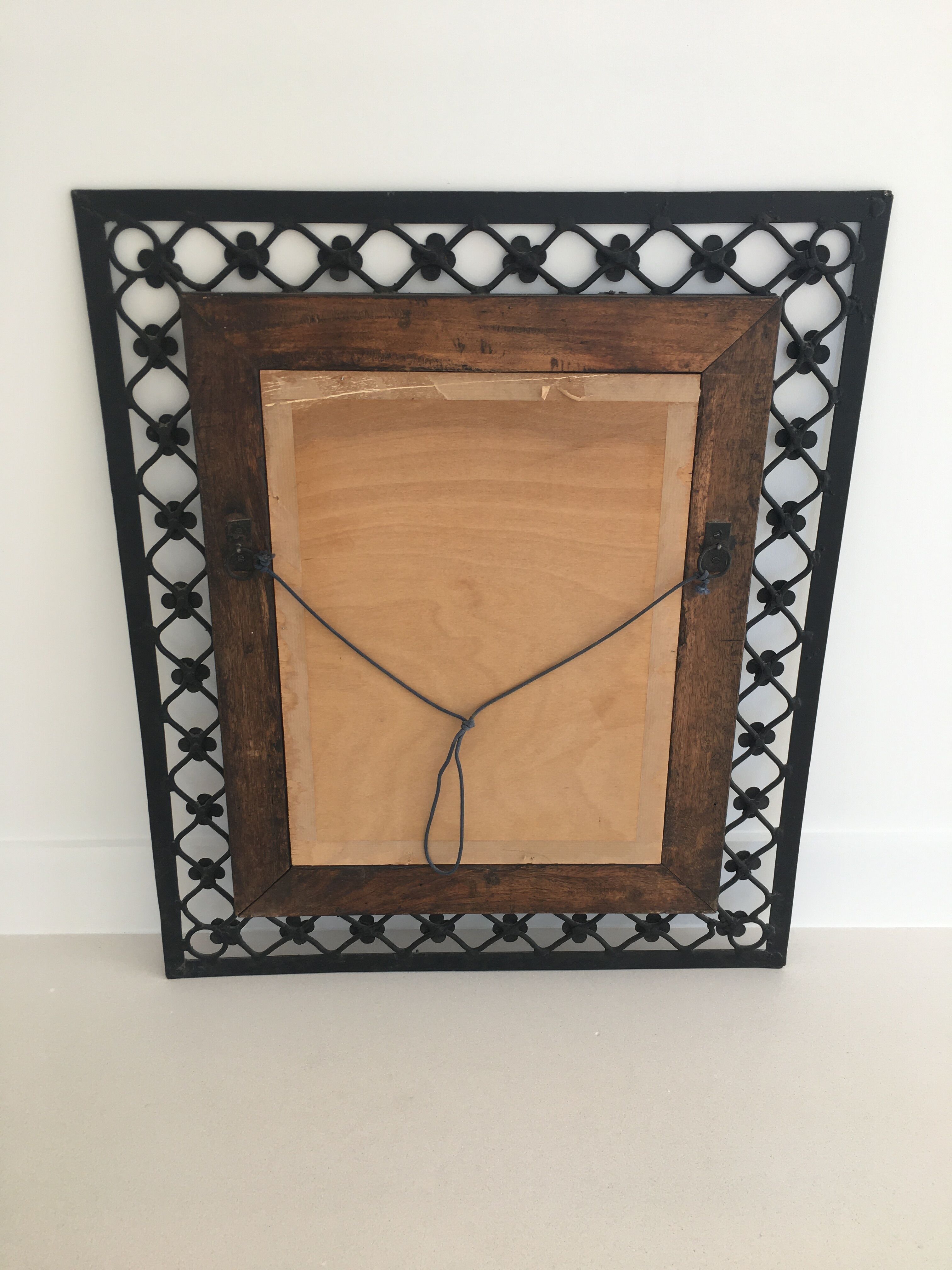 Artisanal wrought iron mirror