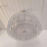 Large frosted glass chandelier Doria Leuchten 70's