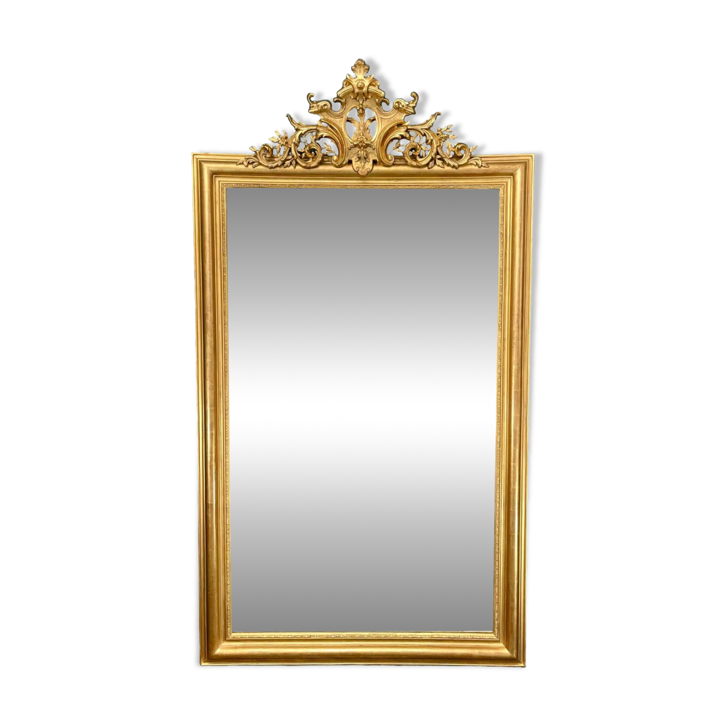 Large old 19th century mirror high 196x 112 cm superb condition