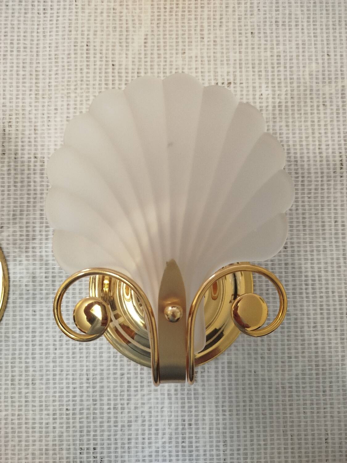 Paire d'appliques murales coquillage Hollywood Regency Italie