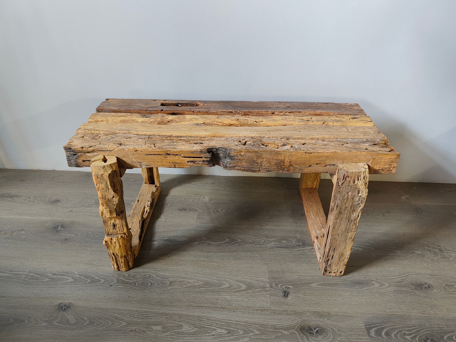 Coffee table in reclaimed wood