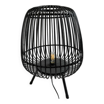 Black rattan lamp