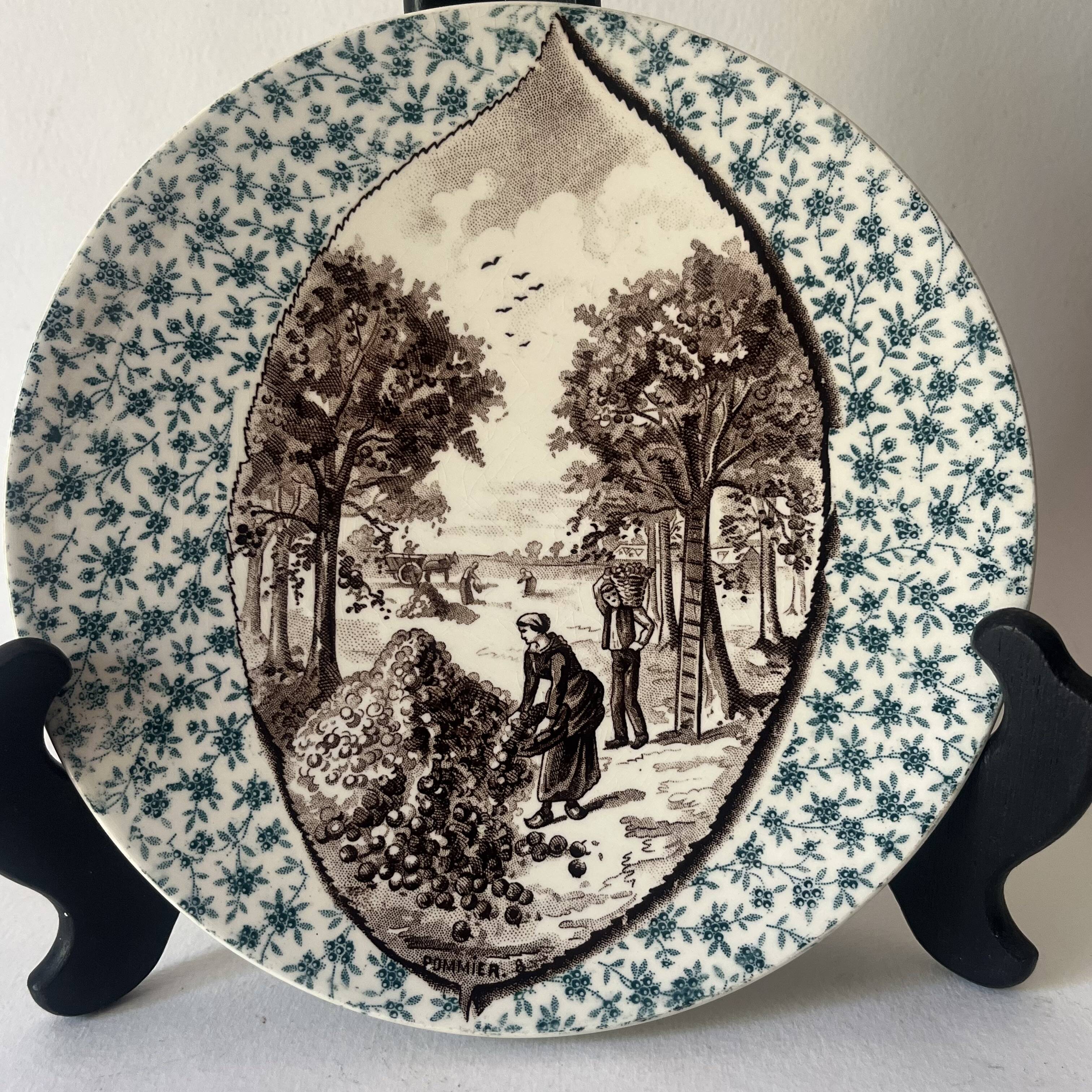 6 assiettes décoratives Sarreguemines - Arbres fruitiers
