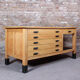 Comptoir en bois massif plateau acier