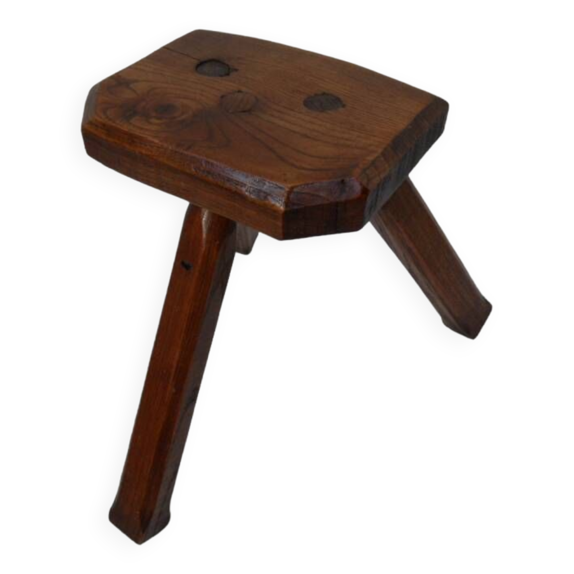 Tabouret à lait antique en chêne