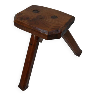 Tabouret à lait antique en chêne