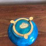 Blue alabaster box on lion's feet made in Italy