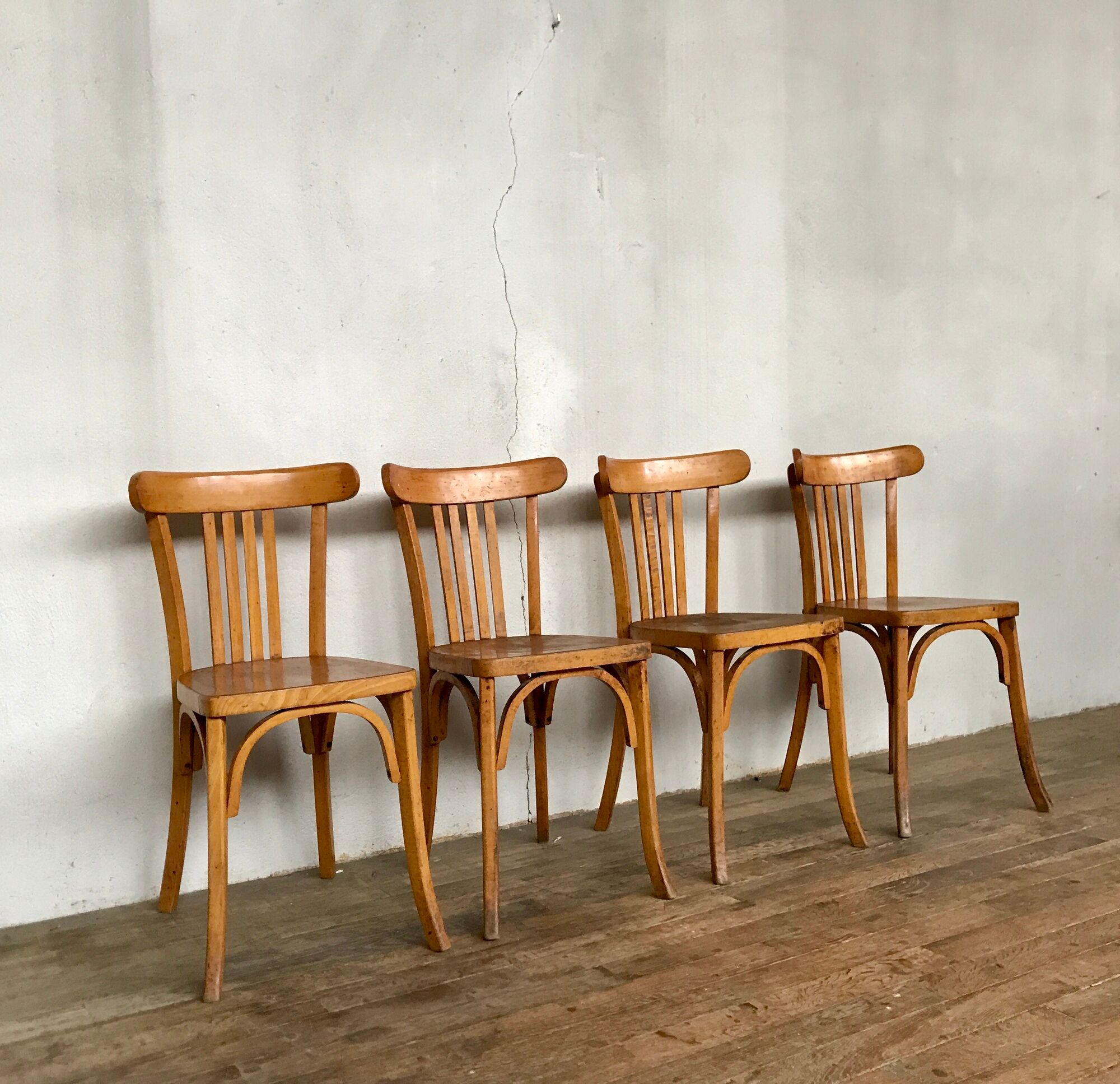 Wooden chairs bistrot