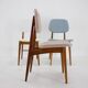1960s Set of Three Oak Dining Chairs in Boucle, Czechoslovakia