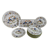Dessert service, earthenware, Martres-Tolosane, signed Matet France