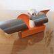 Space age wall lamp chrome metal and orange 70s