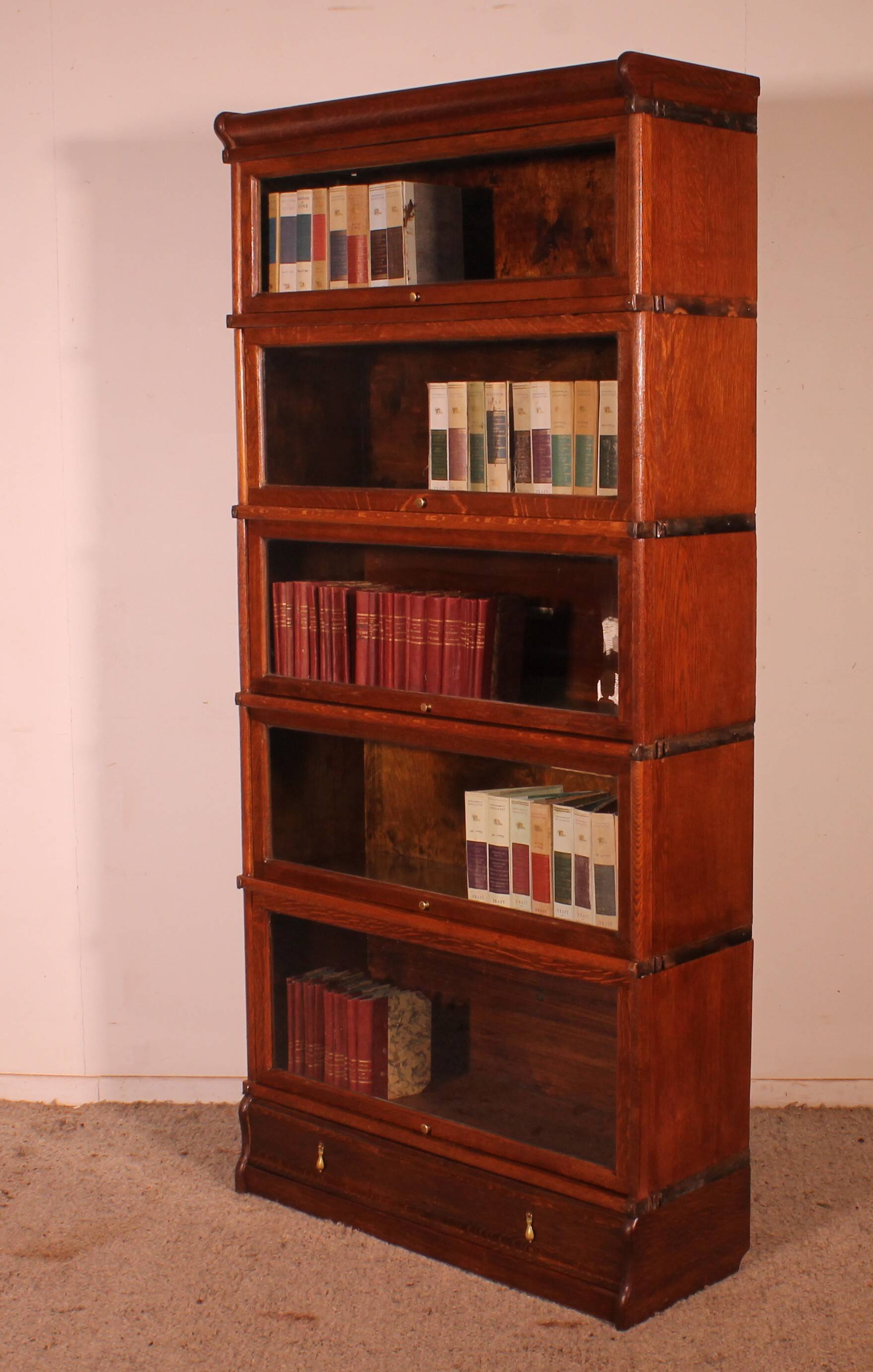 Bibliothèque Globe Wernicke En chêne De 5 éléments avec tiroir