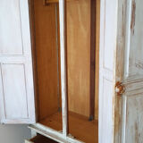 Wardrobe wardrobe 3 doors cerused gray pastel green